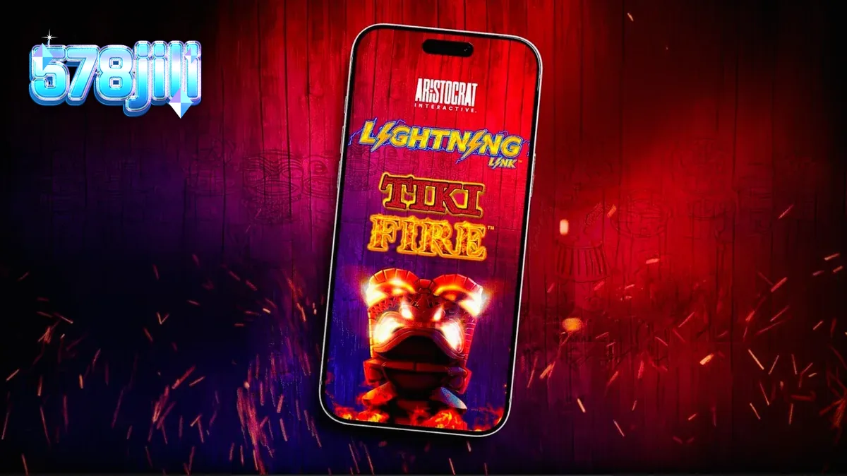Tampilan visual slot Tiki Fire dengan nuansa Polinesia yang eksotis.